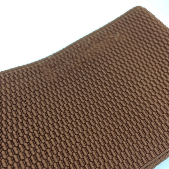 3/$30 VINTAGE FEATHER STRETCH BELT WIDE BROWN RHINESTONE ELASTIC FAUX LEATHER - Picture 13 of 14